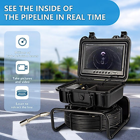 Ultra HD 1080P 7/9in Wireless WiFi/DVR Distanc Counter SYANSPAN Pipe Sewer Inspection Video Camera,Drain Industrial Endoscope Cable Length: 10m