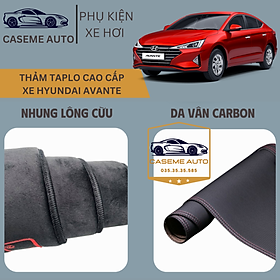 Thảm Taplo 3 Lớp Dành Cho Xe HYUNDAI AVANTE, Nhung Lông Cừu Và Da Vân Carbon Cao Cấp - Hàng Chính Hãng