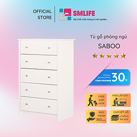 Tủ phòng ngủ gỗ hiện đại SMLIFE Saboo | Gỗ MDF dày 17mm chống ẩm | D75xR45xC120cm