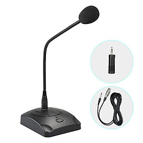 Computer Microphone Professioinal Wired Desktop Conference Microphone Adjustable Neck for PC Laptop Speaker Mixer