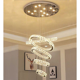 Mua Đèn thả ZINCA cao cấp 5 vòng pha lê - 3 màu ánh sáng - đế đèn tích hợp 10 đèn LED  ẢNH VIDEO THẬT 100% .