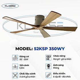 Mua Quạt Trần không đèn Klasse 52KSP 350WY Hàng chính hãng