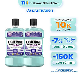 Bộ 2 Nước súc miệng cho răng nhạy cảm Listerine Total Care Sensitive Soothing Taste 250ml/chai