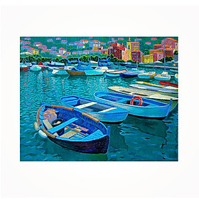 DIY 5D Diamond Painting 7224 Boat in the River 30X25 Full Drill Crystal Rhinestone Embroidery Paintings Arts Craft for