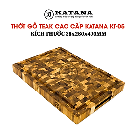 Thớt gỗ Teak đầu cây cao cấp KATANA cỡ vừa - KT05