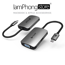 Cổng Chuyển Đổi Mazer USB-C to 4K-HDMI+VGA Dual Display Adapter