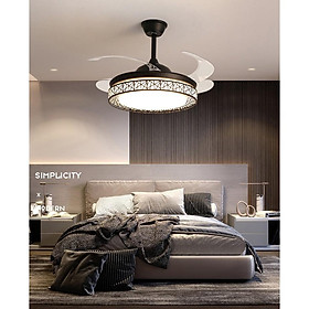 Mua Đèn Quạt Trần Giấu Cánh Cụp Xòe Màu Đen sang trọng  Tinh Tế - Quạt trần đèn phòng ngủ  phòng khách  nhà ăn