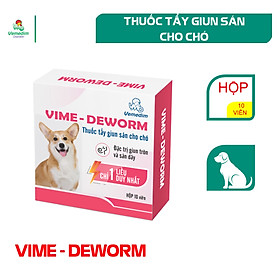 Vemedim Vime-Deworm thuốc viên tẩy giun sán chuyên dùng cho chó, hộp 10 viên