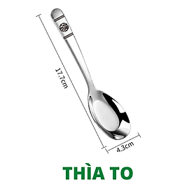 Mua Thìa chữ PHÚC inox thép cao cấp ăn cơm phở cháo cán dài sáng bóng dày đẹp