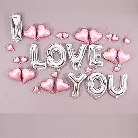 Bộ bong bóng chữ I love You trang trí valentine set vlt64