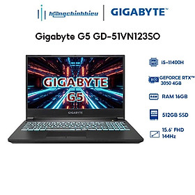 Laptop Gigabyte G5 GD-51VN123SO i5-11400H|16GB|512GB|RTX 3050 4GB|15.6' FHD 144Hz Hàng chính hãng