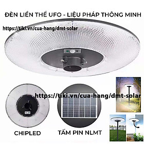 Đèn đĩa bay UFO kim cương năng lượng mặt trời chiếu sáng sân vườn công suất