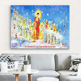 Mua tranh thêu Tây phương cực lạc thánh chúng a di đà - chưa thêu