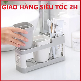 Kệ để bàn đựng 2 ly và bàn chải đánh răng - màu ngẫu nhiên