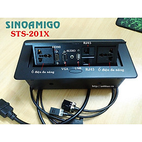 Ổ điện âm bàn văn phòng Sinoamigo STS-201XB nhập khẩu chính hãng