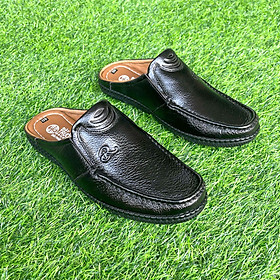 Giày sục nam da bò Trường Hải may full đế 2 màu nâu, đen S220