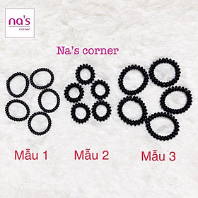 Set 5/10 cột tóc lò xo / buộc tóc lò xo màu đen tiện dụng