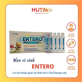 Men vi sinh ENTERO HUTA chứa 3 TỶ BÀO TỬ LỢI KHUẨN & KẼM tăng đề kháng hộp 20 ống x 10ml