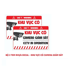 Mua Tem Decal Nhựa Khu Vực Camera Giám Sát   Tem Chú Ý Dán Cảnh Báo  Có Camera Giám Sát Để Phòng Trộm Cắp. Takyhome 5004
