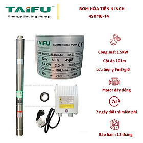Mua Bơm hỏa tiễn 1.5Kw (2HP) (4  Ø90 thả ống 110) thân inox 304 có hộp tụ đi kèm TAIFU - Bảo hành 1 năm