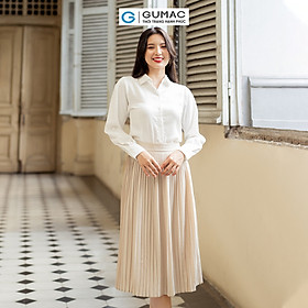 Chân váy dập ly 2 lớp công sở nữ tính thanh lịch thời trang GUMAC VD07034