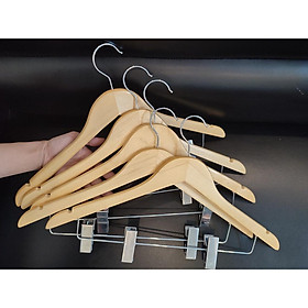 Mua combo 10 móc gỗ tam giác có kẹp  móc treo quần áo tam giác có kẹp tiện lợi mắc treo quần áo người lớn