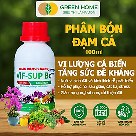 Phân Đạm Cá Greenhome, Minro, Chai 100ml, Hữu Cơ Giúp Thân, Rễ Cây Khoẻ, Siêu Chồi Và Hoa Phù Hợp Cho Hoa Hồng, Rau - 1C ĐẠM CÁ 100ML LVM