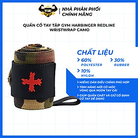 Dây Quấn Cổ Tay Tập Gym Harbinger Redline Wristwraps Camo