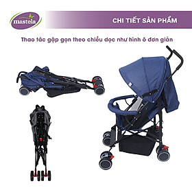 Xe đẩy em bé gấp gọn hình ô, siêu nhẹ và thoáng kèm mái che chống tia UV Mastela MSTL605