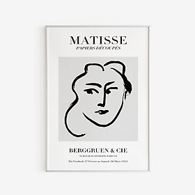 Tranh Canvas Cao Cấp | Tranh Matisse Woman Sketch, Neutral / Black, Printable Wall Art, Matisse Poster