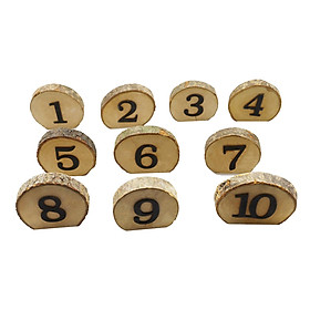 1-10 Wooden Table Number Rustic Party Wedding Decoration Number Blocks for Wedding Reception and Table Decorations