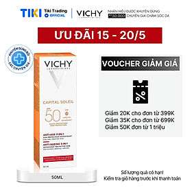 Kem chống nắng bảo vệ, giảm lão hóa Vichy Capital Soleil 3in1 Anti-Aging SPF50 50ml
