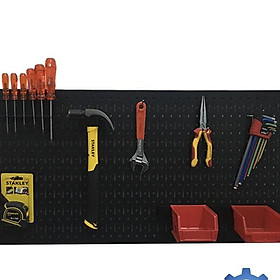 TẤM LƯỚI PEGBOARD TREO TƯỜNG ĐEN KÈM PHỤ KIỆN