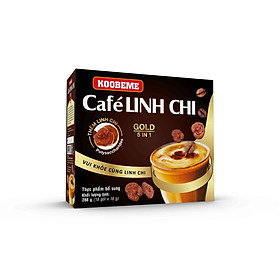 Cà phê hoà tan Café Linh Chi 5in1 Koobeme Gold vị đậm đà thêm Linh Chi tăng sức đề kháng Hộp 18gói