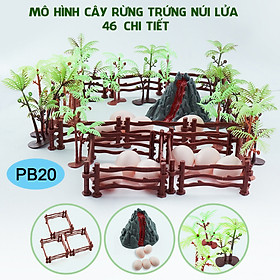 Bộ Mô Hình Sưu Tập Đồ Chơi Nhựa 46 Chi Tiết Cây Cối Lá Xanh Thanh Hàng Rào