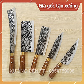 Mua Bộ Dao Nhà Bếp Thép Nhíp Cao Cấp - 5 Dao Chặt Cây  Chặt Xương  Thái Lọc Thịt - Cán Gỗ Cẩm