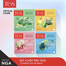 Set 4 hộp trà Tess Cocktail Mix & Share 20 gói/hộp