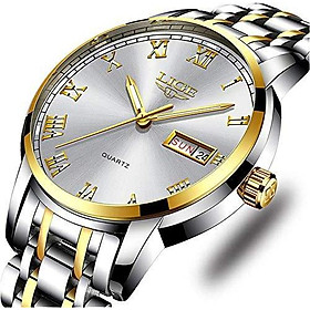 LIGE Mens Watches Stainless Steel Waterproof Analog Quartz Watch Men Business Dress Wristwatch