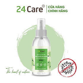 Xịt khử mùi đa năng Tinh dầu 24CARE 50ml/100m/250ml - Xịt bề mặt bị dính bẩn do đồ ăn rơi rớt trên bàn ghế, sàn nhà