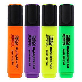 Vỉ 4 Cây Bút Dạ Quang Marvy 50