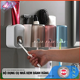 Bộ dụng cụ nhả kem đánh răng tự động 03 cốc PHT SUS-ECOCO-E1922-chất liệu ABS cao cấp