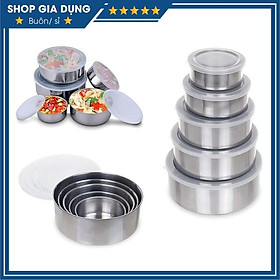 Mua Bộ 5 Hộp Đựng Thực Phẩm Inox Có Nắp Nhựa