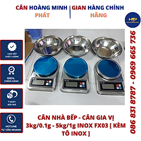 Mua Cân điện tử mini nhà bếp INOX FX03 để bàn 3kg/0.1g - 5kg/1g (cân tiểu ly - cân gia vị). Tiện lợi phù hợp gia đình và kinh doanh nhỏ   CÂN HOÀNG MINH PHÁT