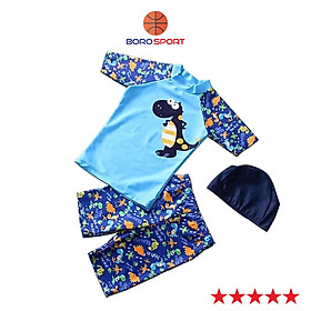 Đồ bơi họa tiết khủng long với chất liệu polyester dành cho trẻ em từ 2 đến 12 tuổi Cleacco