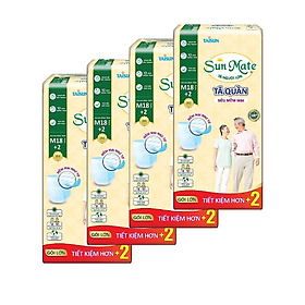 [Mẫu mới] Combo 4 Tã quần SunMate siêu mềm mại G1 mới size M-18+2 miếng