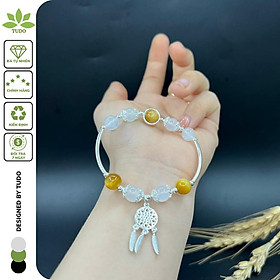 Vòng Tay Nữ Đẹp - Vòng Phong Thủy Mệnh Kim Charm Dreamcatcher TUDO VCBMHVT VCBMOON B3K640 AG925