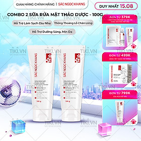 Combo 2 tuýp Sữa rửa mặt Sắc Ngọc Khang 100g giúp làm sạch bã nhờn, bụi bẩn cho da