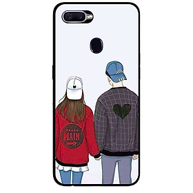 Ốp lưng dành cho Oppo A12 - A5s (A7) mẫu Cặp Đôi Mũ Trắng Xanh