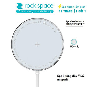 Mua Sạc không dây mini Mag safe Rockspace W33 sạc nhanh chuẩn PD  QC dành cho iphone  samsung  và các dòng android - Hàng chính hãng bảo hành 1 năm