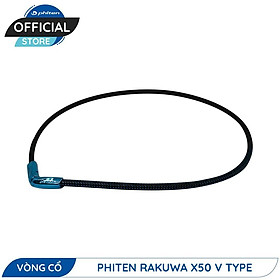 Vòng cổ Phiten rakuwa x50 v type TG681053/TG681153/TG681253/TG681353 - Xanh